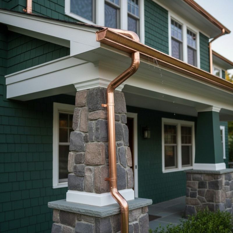 Copper Downspout Installation